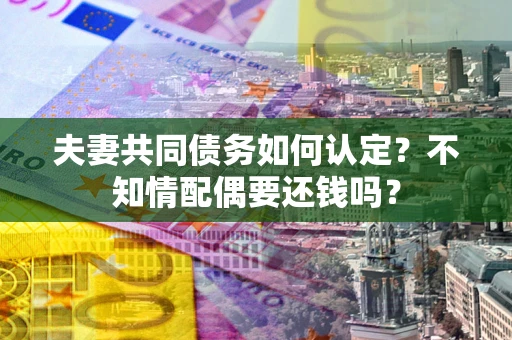 北京夫妻共同债务如何认定？不知情配偶要还钱吗？